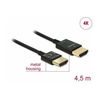 Delock Cable HDMI Slim Male/Male With Ethernet 4.5m Black  84775 - Image 3
