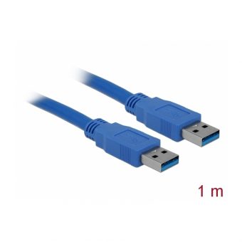 Delock Cable USB-A 3.0 Male/Male 1m Blue 82534