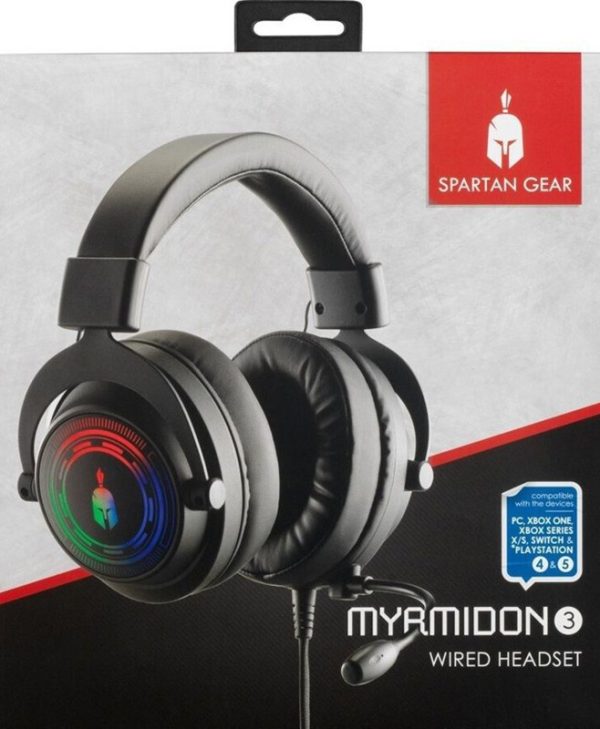 Spartan Gear Myrmidon 3 Wired Headset PC/PS4/PS5/XBOX ONE/XBOX XS/SWITCH Black
