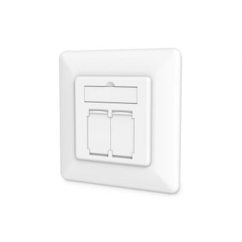 Digitus Πριζα Επιτοίχια Χωνευτή 2 x RJ45 CAT 6a White DN-9010/8-2