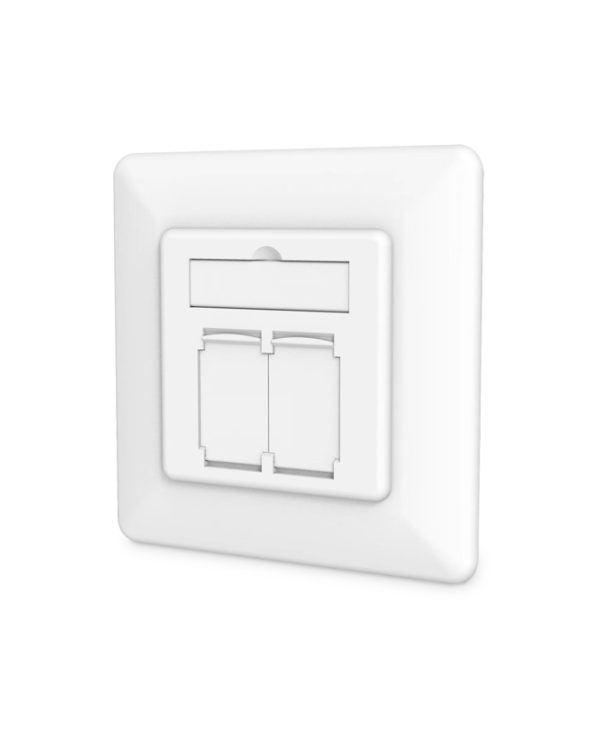 Digitus Πριζα Επιτοίχια Χωνευτή 2 x RJ45 CAT 6a White DN-9010/8-2