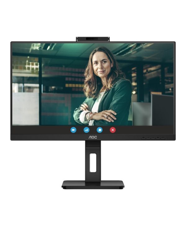 AOC 23.8" FHD IPS 75Hz Cam Conference Monitor Black 24P3QW