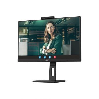 AOC 23.8" FHD IPS 75Hz Cam Conference Monitor black 24P3CW - Image 3