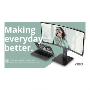 AOC 34" UWQHD VA 100Hz Business Curved Monitor Black CU34P3CV - Image 10