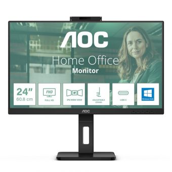 AOC 23.8" FHD IPS 75Hz Cam Conference Monitor black 24P3CW