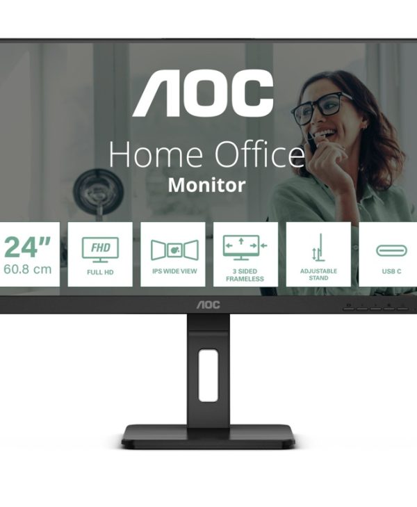 AOC 23.8" FHD IPS 75Hz Business Monitor Black 24P3CV