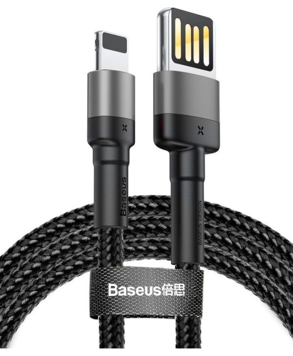 Baseus Cafule Braided Cable USB 2.0 Male to Lightning 1m Black Grey CALKLF-GG1