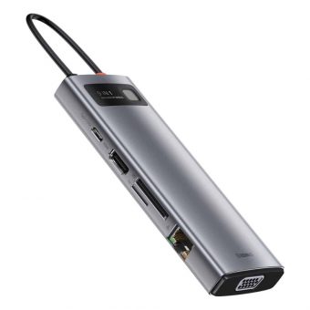 Baseus Metal Gleam Series 9-in-1 USB-C Docking Station Grey CAHUB-CU0G