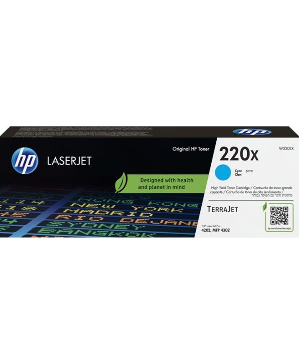 HP 220X Original LaserJet Toner Cartridge Cyan W2201X
