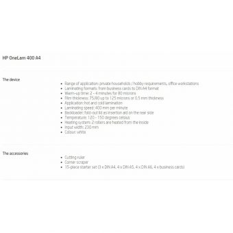 HP OneLam 400 Πλαστικοποιητής A4 White 3160 - Image 6