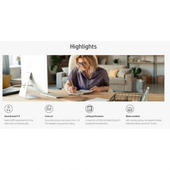 HP OneShred 8CC Καταστροφέας Εγγράφων Cross Cut White 2801 - Image 7