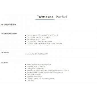 HP OneShred 18CC Καταστροφέας Εγγράφων Cross Cut White 2805 - Image 9