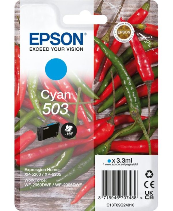 Epson 503 Cyan Ink Cartridge C13T09Q24010