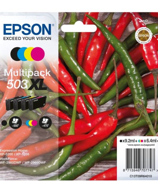 Epson 503XL High Capacity Ink Cartridge Multipack BK/C/M/Y C13T09R64010