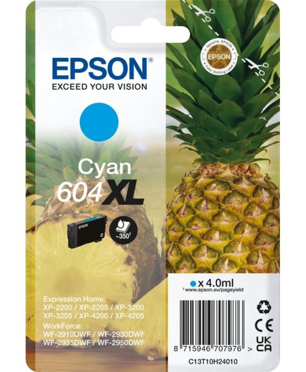 Epson 604XL High Capacity Cyan Ink Cartridge C13T10H24010