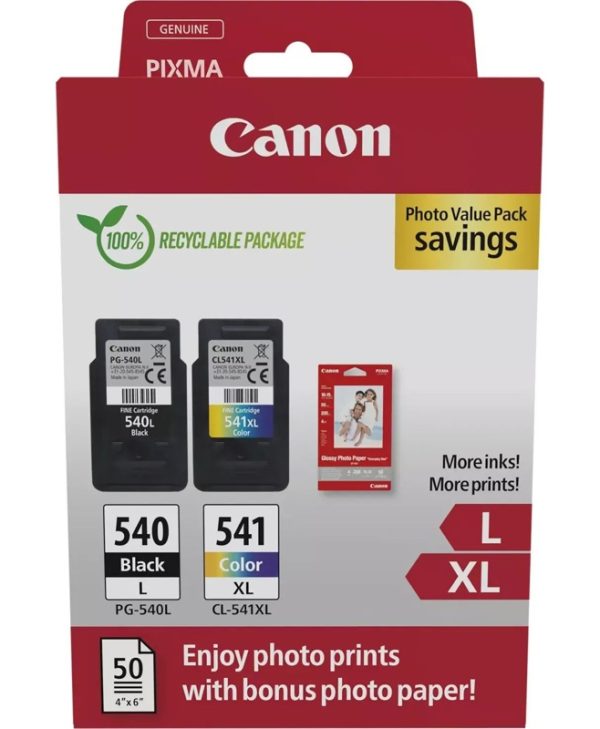 Canon PG-540L/CL-541XL High Capacity Value Pack Black/Tricolour Ink Cartridge 5224B012