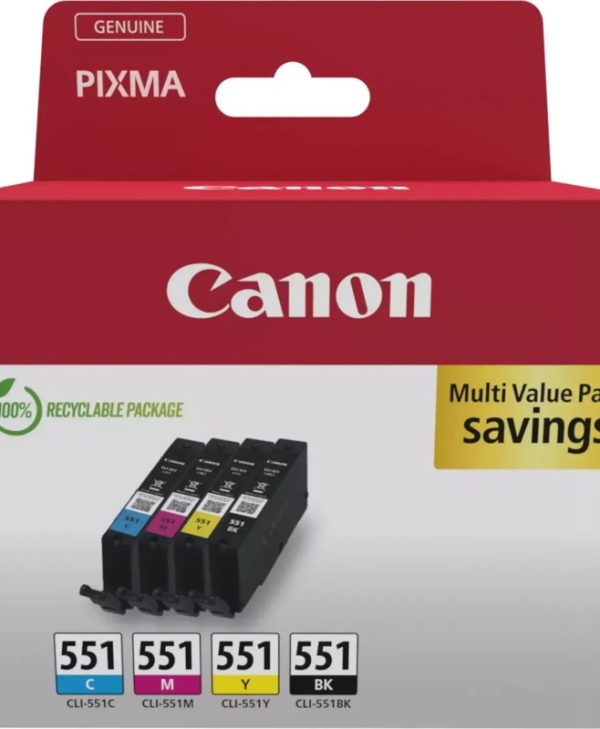 Canon CLI-551 Ink Cartridge Multipack BK/C/M/Y 6509B015