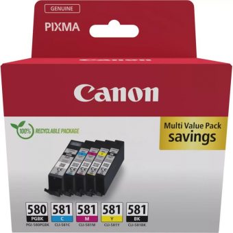 Canon PG-580/CLI-581 Ink Cartridge Multipack BGBK/BK/C/M/Y 2078C007