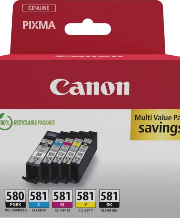Canon PG-580/CLI-581 Ink Cartridge Multipack BGBK/BK/C/M/Y 2078C007