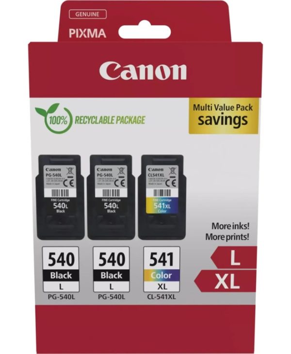Canon PG-540L x2/CL-541XL High Capacity Value Pack Black(x2)/Tricolour Ink Cartridge 5224B017