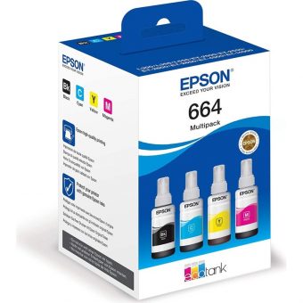 Epson EcoTank 664 Multipack Ink Botle BK/C/M/Y  C13T664640 - Image 2