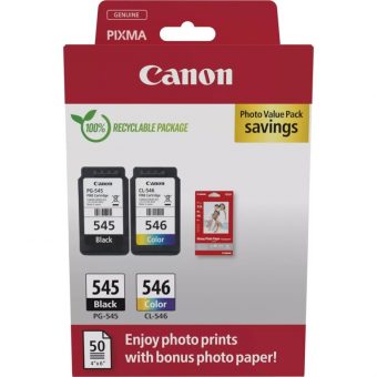 Canon PG-545/CL-546 Value Pack Black/Tricolour Ink Cartridge 8287B008 - Image 3
