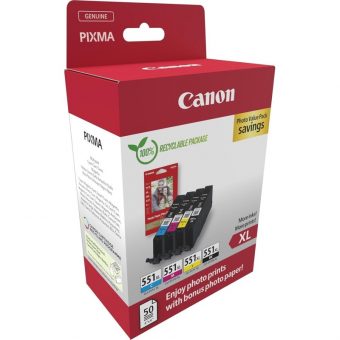 Canon CLI-551XL High Capacity Multipack Ink Cartridge BK/C/M/Y 6443B008 - Image 4