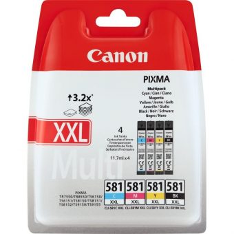 Canon CLI-581XXL Extra High Capacity Multipack Ink Cartridge BK/C/M/Y 1998C007 - Image 2