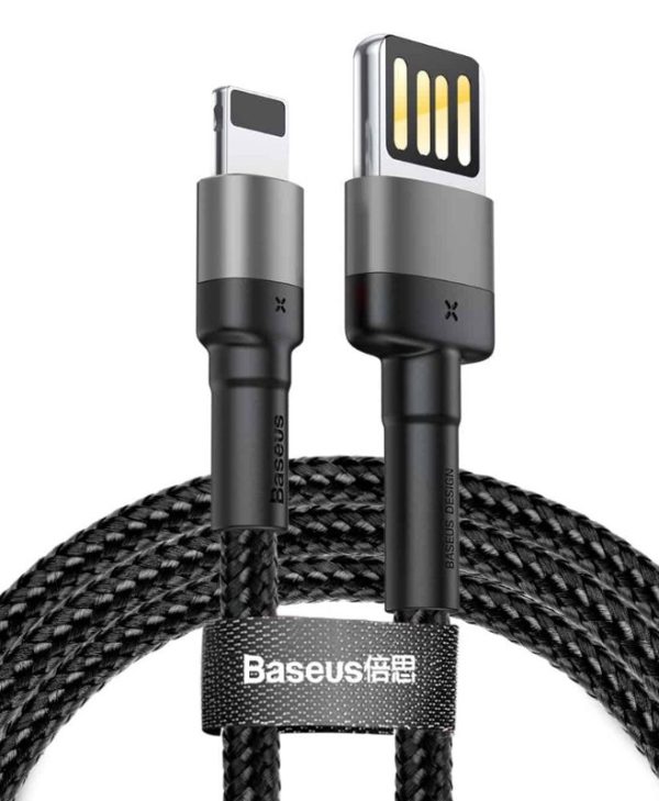 Baseus USB Cafule Double-sided USB-A to Lightning Cable 1.5A 2m Gray Black CALKLF-HG1