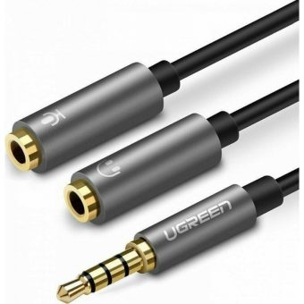Ugreen TRRS Splitter Cable TRRS 3.5mm Male to 2x3.5mm Female 0.20m Black 30619
