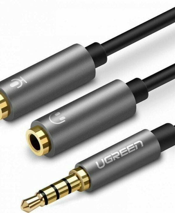 Ugreen TRRS Splitter Cable TRRS 3.5mm Male to 2x3.5mm Female 0.20m Black 30619