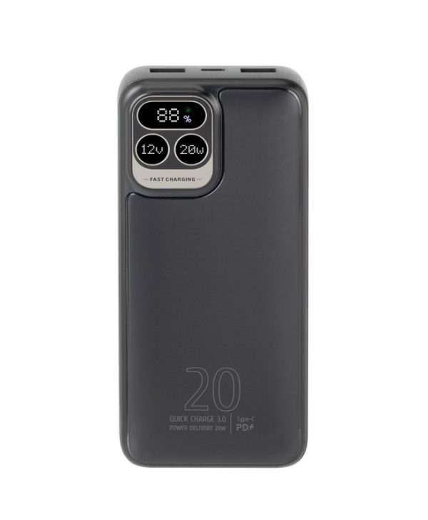Rivacase RCVA2521 Powerbank 20000 mAh 1x I/O USB-C PD 20W  2x USB-A QC 3.0 18W Black