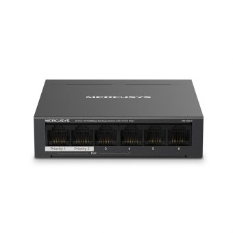 Mercusys 6-Port Desktop Switch with 4-Port PoE+ Black MS106LP