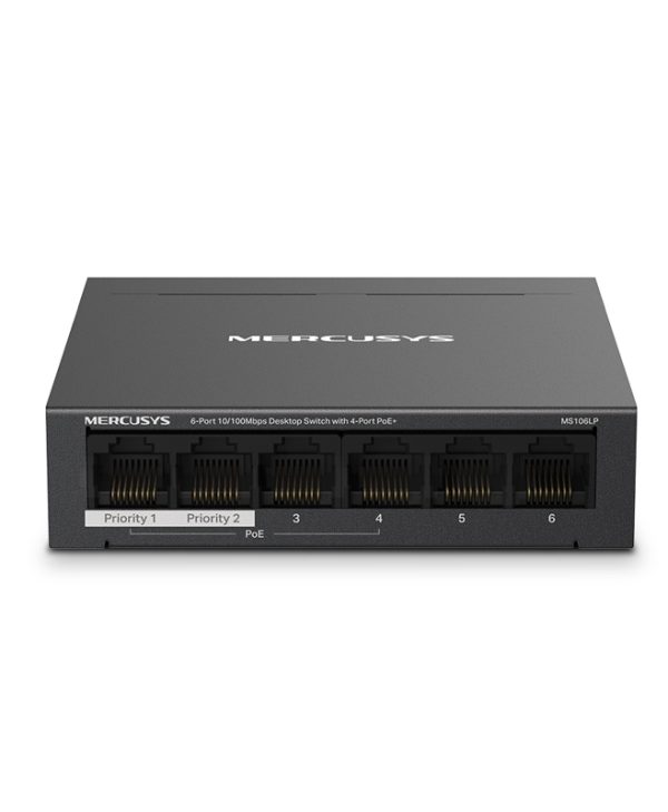 Mercusys 6-Port Desktop Switch with 4-Port PoE+ Black MS106LP