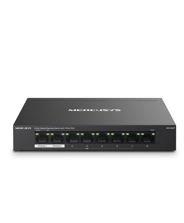 Mercusys 8-Port Gigabit Desktop Switch with 7-Port PoE+ Black MS108GP