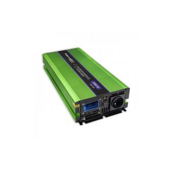 Qoltec Monolith Powe Pure Sine Wave LCD Inverter 12V DC to 230V 2000W Green 51942