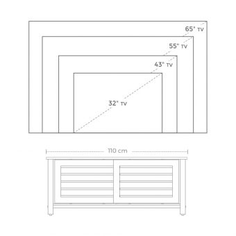 Vasagle Ξύλινο Έπιπλο Τηλεόρασης 110x40x45cm 65" TV LTV41BX - Image 4