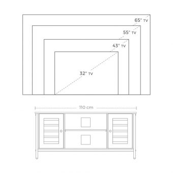 Vasagle Ξύλινο Έπιπλο Τηλεόρασης 110x40x45cm 65" TV LTV43BX - Image 3