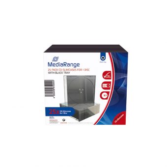 MediaRange CD Slimcases 25-Pack for 1 Disc 5.2mm Black Tray BOX32-25 - Image 2