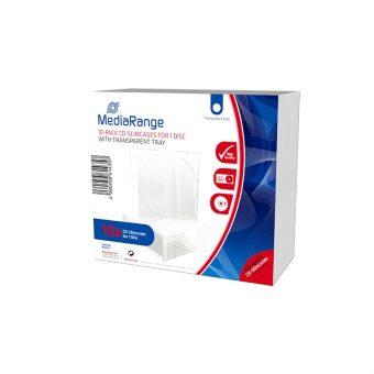 MediaRange CD Slimcases 10-Pack for 1 Disc 5.2mm Transparent Tray BOX32-T