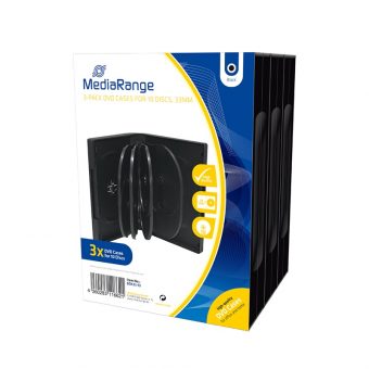 MediaRange DVD Case for 10 Discs 33mm 03-Pack Black BOX35-10