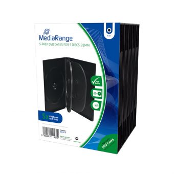 MediaRange DVD Case for 5 Discs 22mm 05-Pack Black BOX35-5