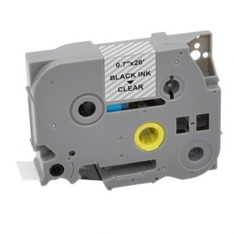MediaRange MRBTZ141 Tape Cassette For Label Printers Using Brother TZ-141/TZE-141 18mm 8m Laminated Black On Clear - Image 2