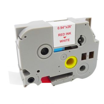 MediaRange MRBTZ252 Tape Cassette For Label Printers Using Brother TZ-252/TZE-252 24mm 8m Laminated Red On White - Image 2