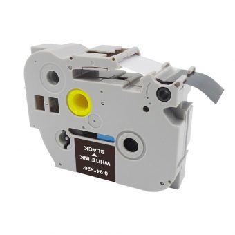 MediaRange MRBTZ355 Tape Cassette For Label Printers Using Brother TZ-355/TZE-355 24mm 8m Laminated White On Black - Image 2