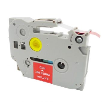 MediaRange MRBTZ435 Tape Cassette For Label Printers Using Brother TZ-435/TZE-435 12mm 8m Laminated White On Red - Image 2