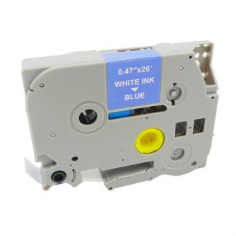 MediaRange MRBTZ535 Tape Cassette For Label Printers Using Brother TZ-535/TZE-535 12mm 8m Laminated White On Blue - Image 2