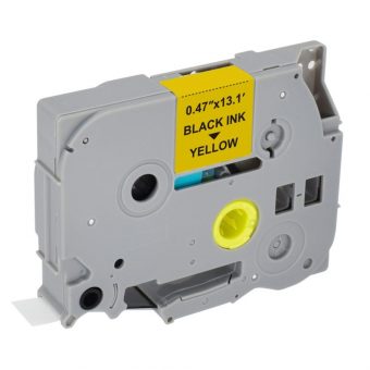 MediaRange MRBTZ631S Tape Cassette For Label Printers Using Brother TZ-631S/TZE-631S 12mm 4m Laminated Black On Yellow - Image 2
