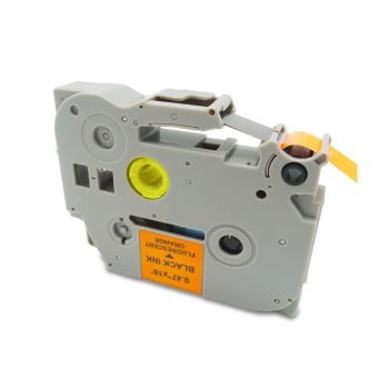 MediaRange MRBTZB31 Tape Cassette For Label Printers Using Brother TZ-B31/TZE-B31 12mm 8m Laminated Black On Fluorescent Orange - Image 2