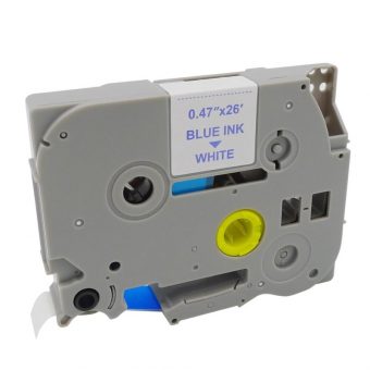 MediaRange MRBTZ233 Tape Cassette For Label Printers Using Brother TZ-233/TZE-233 12mm 8m Laminated Blue On White - Image 2